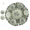 Bộ bát đĩa sứ Bát Tràng hoa mặt trời 45cm - Hoa sen tràm sang trọng, giá ưu đãi 260k