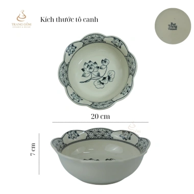 Bộ bát đĩa sứ Bát Tràng hoa mặt trời 45cm - Hoa sen tràm sang trọng, giá ưu đãi 260k 4