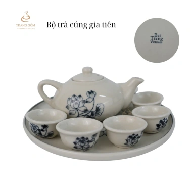 Bộ bát đĩa sứ Bát Tràng hoa mặt trời 45cm - Hoa sen tràm sang trọng, giá ưu đãi 260k 8