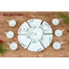 Bộ bát đĩa sứ Bát Tràng vẽ sen xanh thờ cúng, xếp tròn 3 size 38-45-54cm - Giá ưu đãi 260.000₫ 3