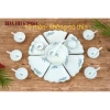 Bộ bát đĩa sứ Bát Tràng vẽ sen xanh thờ cúng, xếp tròn 3 size 38-45-54cm - Giá ưu đãi 260.000₫ 5