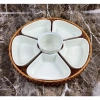 Bộ Bát Đĩa Sứ Cao Cấp Hoa Mai M198: Kèm Khay Mây Đựng Thức Ăn Thờ Cúng 10