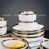 Bộ bát đĩa sứ cao cấp trắng viền vàng 4-6-10 người phong cách Bắc Âu, giảm giá 595.000₫ 4
