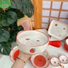 Bộ bát đĩa sứ Gấu Dâu Tây - Chén bát Decor viền đỏ, bát ăn cơm dễ thương, giá 59,400₫ 2