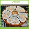 Bộ bát đĩa sứ hoa mai + khay mây cao cấp, đựng thực phẩm thờ cúng - 200.000₫