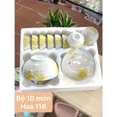 Bộ bát đĩa sứ hoa văn Tulip 11 món - men sáng bóng, combo sang trọng, giá 180k 5 Bộ bát đĩa sứ hoa văn Tulip 11 món - men sáng bóng, combo sang trọng, giá 180k 5