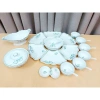 Bộ Bát Đĩa Sứ Trắng Cúng Gia Tiên 3 Size - Hoạ Tiết Sen Xanh Vẽ Tay - Quà Tặng Ý Nghĩa 280k 4