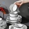 Bộ bát đĩa sứ vân đá viền bạc cao cấp 6-10 người - Vân mây, Luxury Tableware, quà tặng sang trọng - Giá ưu đãi 595.000₫ 4