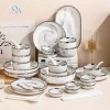 Bộ bát đĩa sứ vân đá viền bạc cao cấp 6-10 người - Vân mây, Luxury Tableware, quà tặng sang trọng - Giá ưu đãi 595.000₫ 7