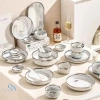 Bộ bát đĩa sứ vân đá viền bạc cao cấp 6-10 người - Vân mây, Luxury Tableware, quà tặng sang trọng - Giá ưu đãi 595.000₫ 8