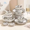 Bộ bát đĩa sứ vân đá viền bạc cao cấp 6-10 người - Vân mây, Luxury Tableware, quà tặng sang trọng - Giá ưu đãi 595.000₫ 9