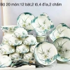 Bộ Bát Đĩa Thủy Tiên 20 Món Bát Tràng Men Sáng Bóng - Hàng Loại 1, Giá Rẻ, Đẹp 2