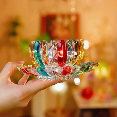 Bộ bát đĩa thủy tinh hoa sen vẽ tay - Mua 1 tặng 1, tráng miệng yến sào 94.000₫