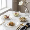 Bộ Bát Đĩa Thủy Tinh Vân Sần Viền Vàng Sang Trọng - Đựng Hoa Quả Home Luxury 90k