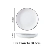 Bộ bát đĩa trắng viền đen men cao cấp - Giá ưu đãi 14.900 VND, chất lượng sang trọng, phù hợp mọi không gian 9