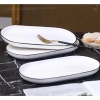 Bộ Bát Đĩa Xọc Trắng Viền Đen Bát Tràng - Men Sáng Bóng, Giá 85k, Loại 1 4