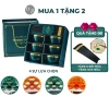 Bộ Bát HAPPY LIFE 6 Đôi Bát & Chén Cơm Sứ Viền Vàng, Hộp Quà Tặng Sang Trọng và 6 Đũa