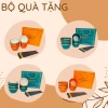 Bộ Bát HAPPY LIFE 6 Đôi Bát & Chén Cơm Sứ Viền Vàng, Hộp Quà Tặng Sang Trọng và 6 Đũa 4