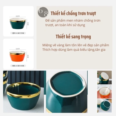 Bộ Bát HAPPY LIFE 6 Đôi Bát & Chén Cơm Sứ Viền Vàng, Hộp Quà Tặng Sang Trọng và 6 Đũa 8 Bộ Bát HAPPY LIFE 6 Đôi Bát & Chén Cơm Sứ Viền Vàng, Hộp Quà Tặng Sang Trọng và 6 Đũa 8