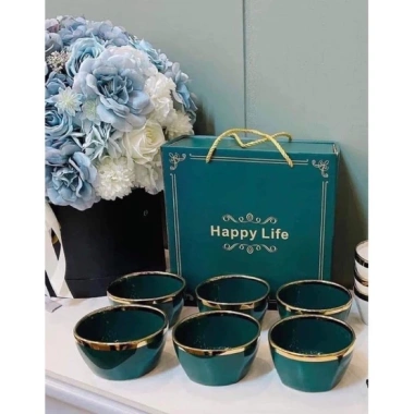 Bộ Bát HAPPY LIFE - Bát & Chén Sứ Viền Vàng, Hộp Quà Đẹp kèm 6 Đôi Đũa, 145k 7 Bộ Bát HAPPY LIFE - Bát & Chén Sứ Viền Vàng, Hộp Quà Đẹp kèm 6 Đôi Đũa, 145k 7