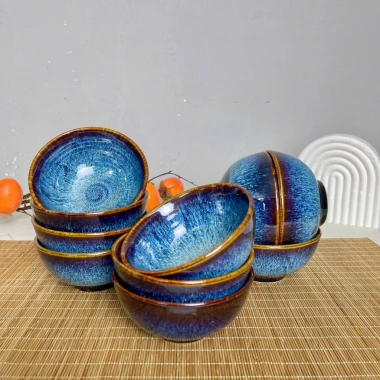 Bộ Bát Men Hóa Biển D11H5 Cao Cấp Gốm Sứ Bát Tràng - Nhiều Màu An Toàn, Bền Đẹp, Giá 320.000 VND