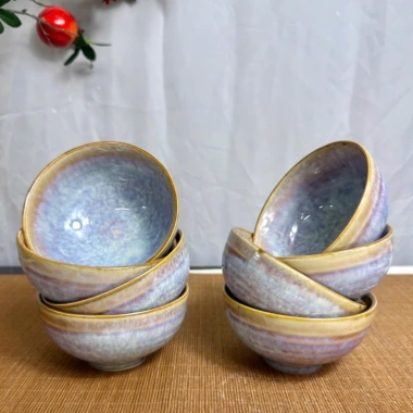 Bộ Bát Men Hóa Biển D11H5 Cao Cấp Gốm Sứ Bát Tràng - Nhiều Màu An Toàn, Bền Đẹp, Giá 320.000 VND 10 Bộ Bát Men Hóa Biển D11H5 Cao Cấp Gốm Sứ Bát Tràng - Nhiều Màu An Toàn, Bền Đẹp, Giá 320.000 VND 10