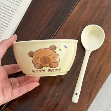 Bộ Bát Sứ Ăn Cơm Capybara 2 Bát và 2 Thìa Đôi Đẹp BDX010 Giá ưu đãi 29.000₫ 4