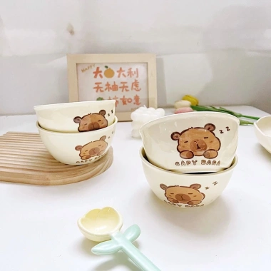 Bộ Bát Sứ Ăn Cơm Capybara 2 Bát và 2 Thìa Đôi Đẹp BDX010 Giá ưu đãi 29.000₫ 5