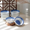 Bộ bát sứ cao cấp hoa xanh lam 6 & 10 món - Chén cơm cúng gia tiên, vỡ 1 đổi 1, giá ưu đãi 112.500 VND