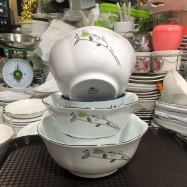 Bộ bát tô sứ Ck hoa 1.084 Việt Nam size 6-8, cam kết chính hãng, giảm giá 62.000 VND