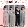 Bộ bầu mặc nhà thu đông Hoạt Tiệt Mèo kèm tay bẻo điện Đà B389 – CO dàn thoái mái, chỉ 235.000₫