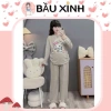 Bộ bầu mặc nhà thu đông Hoạt Tiệt Mèo kèm tay bẻo điện Đà B389 – CO dàn thoái mái, chỉ 235.000₫ 4
