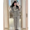 Bộ bầu sau sinh Thái dài kẻ ren vuông kèm nơ – Siêu mềm, giảm giá 18% 8