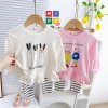 Bộ bé gái áo baby doll + quần ôm, thun in cartoon dễ thương, giảm giá 99k 4