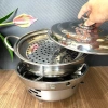 Bộ Bếp Cồn INOX Chắn Gió Chống Tràn + Nồi Lẩu và Vỉ Hấp - Giá Ưu Đãi 133k 2