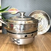 Bộ Bếp Cồn INOX Chắn Gió Chống Tràn + Nồi Lẩu và Vỉ Hấp - Giá Ưu Đãi 133k 3
