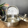 Bộ Bếp Cồn INOX Chắn Gió Chống Tràn + Nồi Lẩu và Vỉ Hấp - Giá Ưu Đãi 133k 5