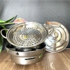 Bộ Bếp Cồn INOX Chắn Gió Chống Tràn + Nồi Lẩu và Vỉ Hấp - Giá Ưu Đãi 133k 7