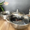 Bộ Bếp Cồn INOX Chắn Gió Chống Tràn + Nồi Lẩu và Vỉ Hấp - Giá Ưu Đãi 133k 8