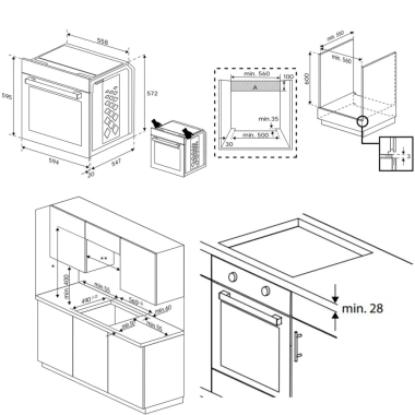 Bộ bếp từ Beko BBUM13.329XS 72L SteamShine - Lò nướng âm tủ, cửa 2 lớp, bảo hành 1 năm, giá ưu đãi 23.4 triệu 5
