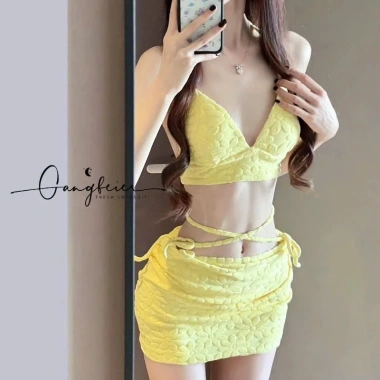 Bộ bikini 3 chi tiết hoa in nổi sexy, set bơi KHOSI BKN51 giảm giá 169.000 VND 2