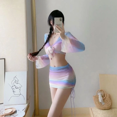 Bộ bikini 4 món hottrend Hàn Quốc - Màu nổi bật, dáng ôm body gợi cảm, đi biển, đi bơi - 179k 3