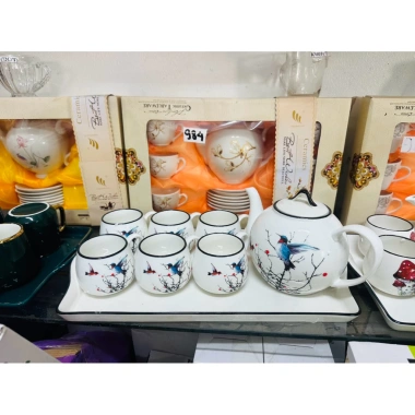 Bộ Bình Ấm Sứ 6 Cốc Cao Cấp Sang Trọng kèm Khay Dầy Dặn - Giá ưu đãi 310.000₫ 4