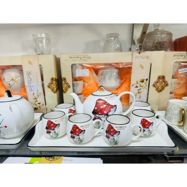 Bộ Bình Ấm Sứ 6 Cốc Cao Cấp Sang Trọng kèm Khay Dầy Dặn - Giá ưu đãi 310.000₫ 9
