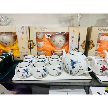 Bộ Bình Ấm Sứ 6 Cốc Cao Cấp Sang Trọng kèm Khay Dầy Dặn - Giá ưu đãi 310.000₫ 10