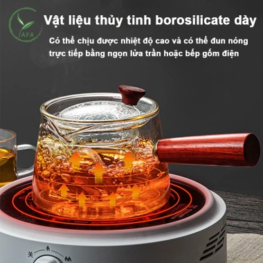 Bộ Bình Pha Trà & Bếp điện 600W – Ấm thủy tinh chịu nhiệt, Bếp hồng ngoại mini giá ưu đãi 359.000₫