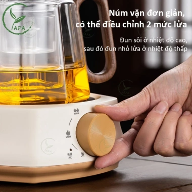 Bộ Bình Pha Trà & Bếp điện 600W – Ấm thủy tinh chịu nhiệt, Bếp hồng ngoại mini giá ưu đãi 359.000₫