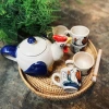 Bộ Bình Tích Gốm Xưa Con Gà kèm Dĩa Ly cao cấp Lái Thiêu - Giá ưu đãi 340k
