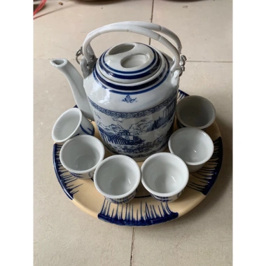 Bộ bình trà 1 lít + 6 chén + dĩa chấm sạn - Giá ưu đãi 130.000₫ 3