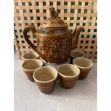 Bộ bình trà 6 tách xưa - Thiết kế vintage sang trọng, giá ưu đãi 95.000 VND